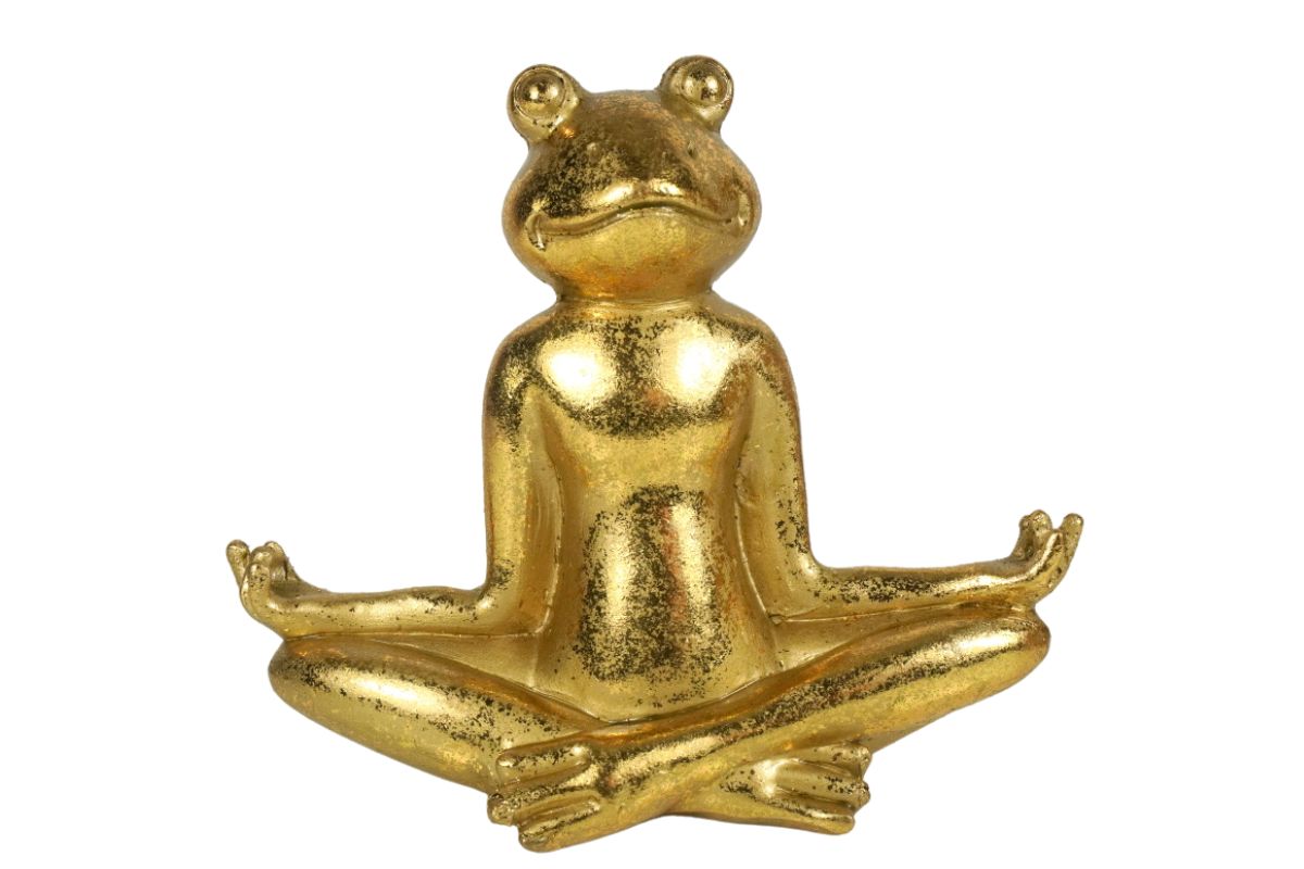 Dekofigur Yogi Frosch Yoga Figur Dormagen Gold - Lotus Elfengarten Yoga Haltung