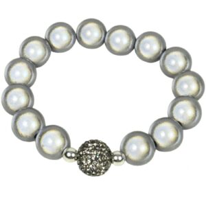 Impala Damen Armband Funky Grey One Polymer Perlen 14mm Ø & Glitzer Perle