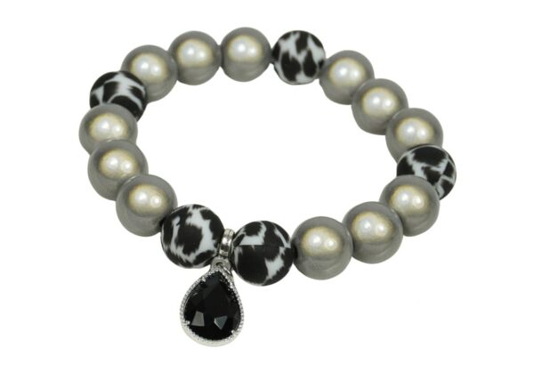 Impala Damen Armband Wonder Hellgrau Polymer Perlen 12mm Ø & Anhänger