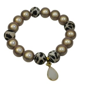 Impala Damen Armband Wonder Leo Brown Polymer Perlen 12mm Ø & Anhänger