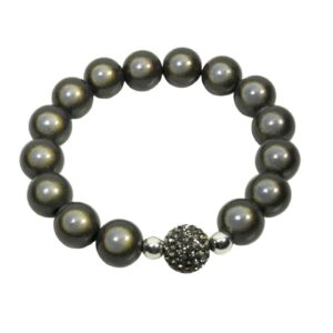 Impala Damen Armband Magica Funky Grau Polymer Perlen 12mm Ø & Glitzer Perle