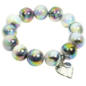 Impala Damen Armband Grande Magic Polymer Perlen 15mm Ø & Silberherz