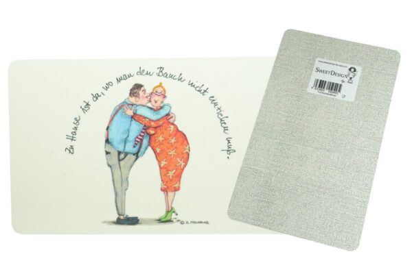 Frühstücksbrettchen SweetDesign by Nala "Zu Hause ist da, wo man den Bauch nicht einziehen muß" B. Freundlieb