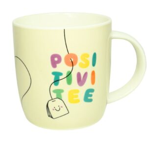 Grafik Werkstatt Henkelbecher Kaffeebecher Sprüchetasse POSI TIVI TEE