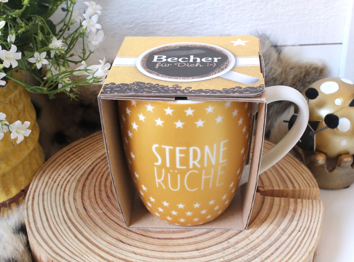 Henkelbecher Spruche Kaffeetasse Sterne Kuche Elfengarten Shop