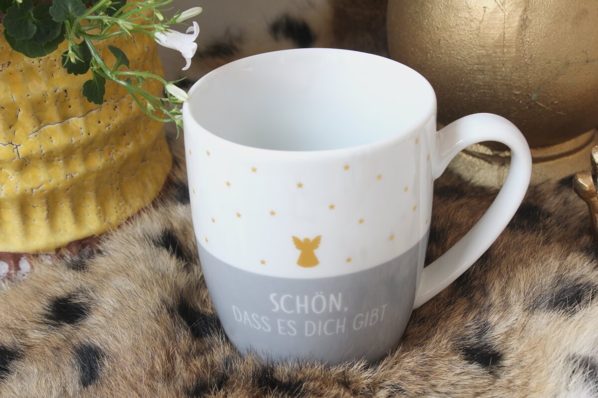 Henkelbecher Spruche Kaffeetasse Schon Dass Es Dich Gibt Angel Elfengarten Dormagen