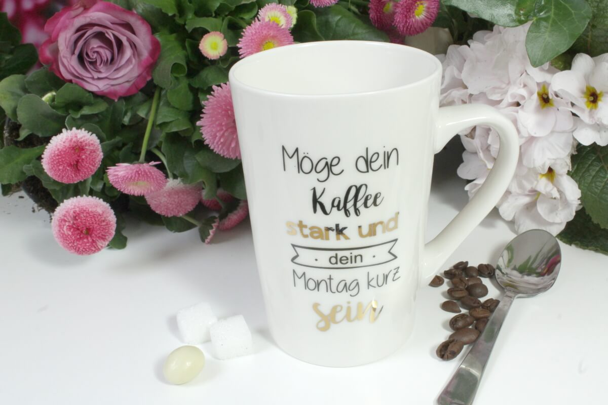 Henkelbecher Spruche Kaffeetasse Moge Dein Kaffee Stark Und Dein Montag Kurz Sein Elfengarten Dormagen