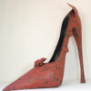 Deko High Heel Schuh Blechschuh Dekoschuh Rot 36 cm Hoch