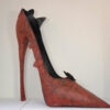 Deko High Heel Schuh Blechschuh Dekoschuh Rot 36 cm Hoch
