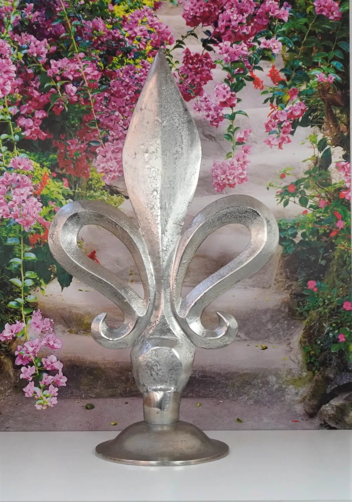 Big Dekofigur - Französische Aluminium Elfengarten Dormagen Fleur-de-Lis Lilie