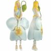 Deko Figur Blumenmädchen Phalaenopsismädchen zum Hängen Weiß Grau
