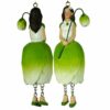 Deko Figur Blumenmädchen Tulpenmädchen zum Hängen Weiß Grün