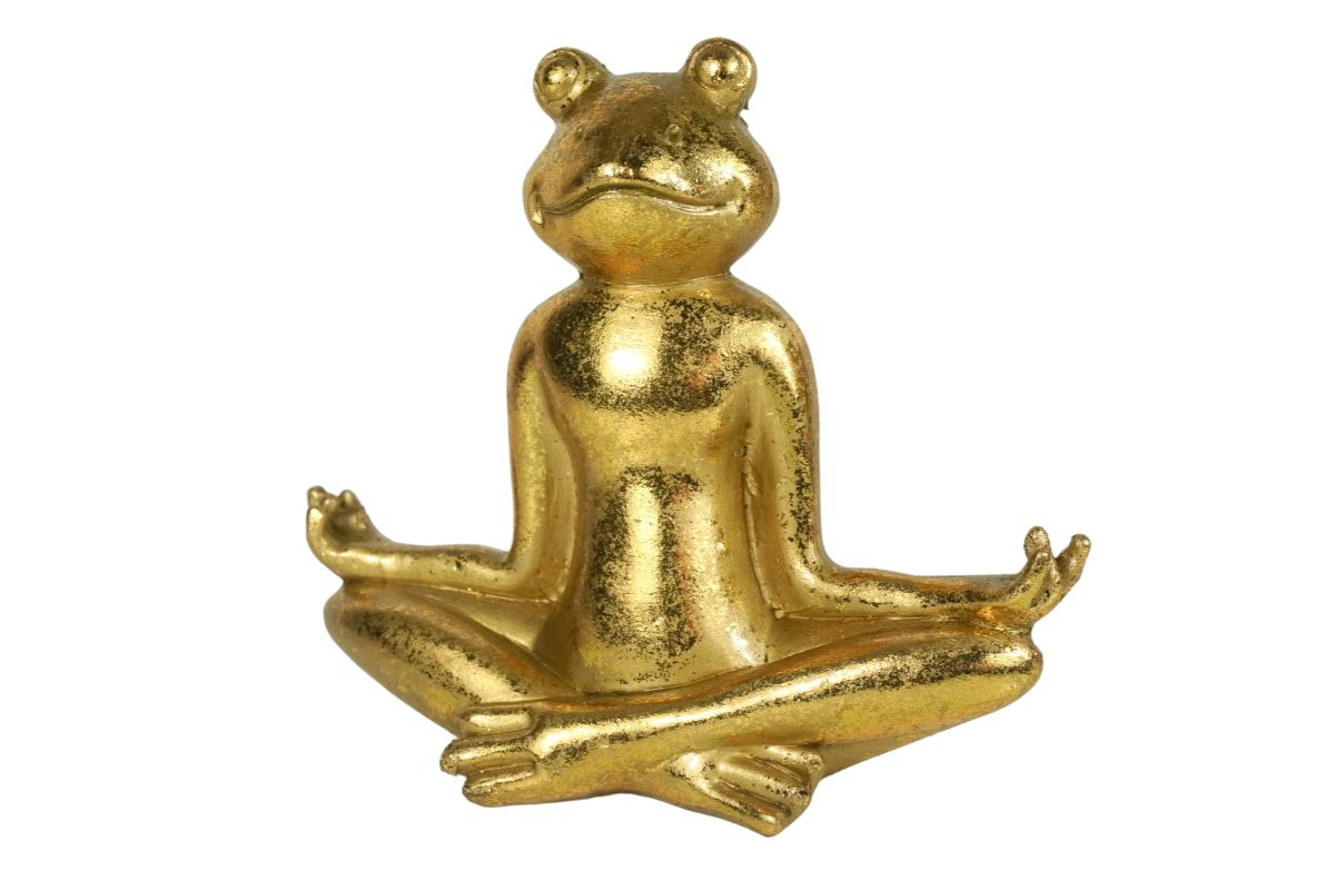 Dekofigur Yogi Frosch Yoga Elfengarten Yoga Figur Lotus Haltung Dormagen - Gold