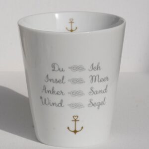 Krasilnikoff Kaffeebecher Sprüche Tasse Mug Cup Du & Ich Insel & Meer Anker & Sand Wind & Segel