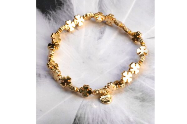 Biba Armband Gold Kleeblatt Damen Armband Glücksbringer
