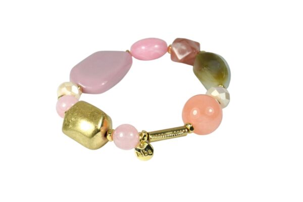 Biba Armband Perlen Mix Damen Lila Armband Glücksbringer
