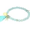 Biba Armband Hellblau Perle Muschel Damen Armband Anhänger Silber