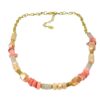 Biba Halskette Perlen Mix Rosa Damen Kette Anhänger Gold