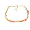 Biba Halskette Perlen Mix Rosa Damen Kette Anhänger Gold