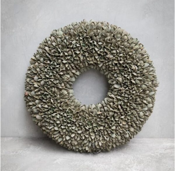 Couronne Wandkranz Naturkranz Bakuli Trocken Wreath Old Green Wash 30 ∅