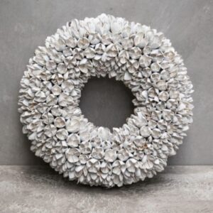 Couronne Wandkranz Naturkranz Bakuli Wreath White 40 ∅