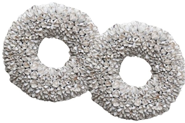 Couronne Wandkranz Naturkranz Bakuli Wreath White 40 ∅