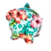 Pomme Pidou Money Bank Spardose Petit Sparschwein Rosie Blue Flower