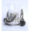 Deko Kerzenhalter Teelichthalter Windlicht Geweihhalter mit Glas