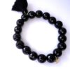 Biba Armband Natur Perlen Schwarz Damen Armband Glücksbringer Biba Anhänger Gold Troddel