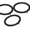 a Armband Ton Perlen Schwarz Damen Armband Glücksbringer Biba Anhänger Gold