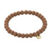 Biba Armband Ton Perlen Hellbraun Damen Armband Glücksbringer Biba Anhänger Gold