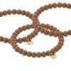 Biba Armband Ton Perlen Hellbraun Damen Armband Glücksbringer Biba Anhänger Gold