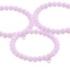 Biba Armband Crystal Perlen Rosa Damen Armband Biba Anhänger Silber