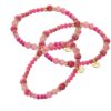 Biba Armband Crystal & Naturstein Perlen Rosa Gold Damen Armband Biba Anhänger Gold