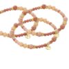 Biba Armband Crystal & Naturstein Perlen Apricot Rosa Gold Damen Armband Biba Anhänger Gold