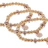 Biba Armband Crystal Perlen Beige Damen Armband Biba Anhänger Rosegold