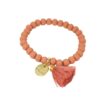 Biba Armband Ton Perlen Rostbraun Damen Armband Glücksbringer Biba Anhänger Gold