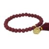 Biba Armband Ton Perlen Bordeaux Damen Armband Glücksbringer Biba Anhänger Gold 