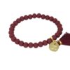 Biba Armband Ton Perlen Bordeaux Damen Armband Glücksbringer Biba Anhänger Gold 