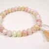 Biba Armband Crystal Pastell Perlen Damen Armband Troddel Apricot Muschel Anhänger Silber