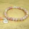 Biba Armband Crystal Pastell Perlen Damen Armband Troddel Apricot Muschel Anhänger Silber