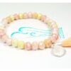 Biba Armband Crystal Pastell Perlen Damen Armband Troddel Apricot Muschel Anhänger Silber