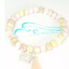 Biba Armband Crystal Pastell Perlen Damen Armband Troddel Apricot Stern Anhänger Silber