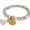 Biba Armband Crystal Pastell Perlen Damen Armband Troddel Rosa Stern Anhänger Gold