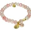 Biba Armband Crystal Perlen Damen Armband Muschel Anhänger Gold