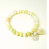 Biba Armband Crystal Pastell Perlen Damen Armband Troddel Beige Blume Anhänger Silber