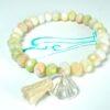 Biba Armband Crystal Pastell Perlen Damen Armband Troddel Beige Blume Anhänger Silber