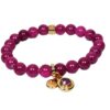 Biba Armband Perlen Bordeauxrot Damen Armband Anhänger Gold