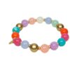 Biba Armband Perlen Mix Bunt Damen Armband Anhänger Gold Matt