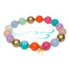 Biba Armband Perlen Mix Bunt Damen Armband Anhänger Gold Matt